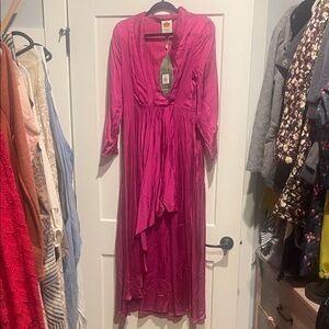 FARM Rio Vibrant Pink Long Sleeve Dress